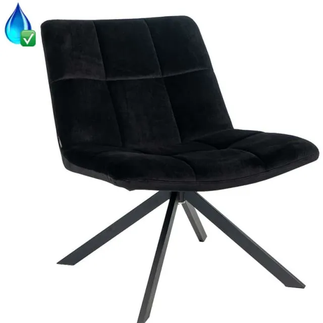 NordXL Fauteuil Eevi zwart velvet