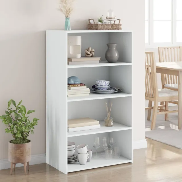 vidaXL Hoge kast 70x41x124 cm bewerkt hout wit, foto 2