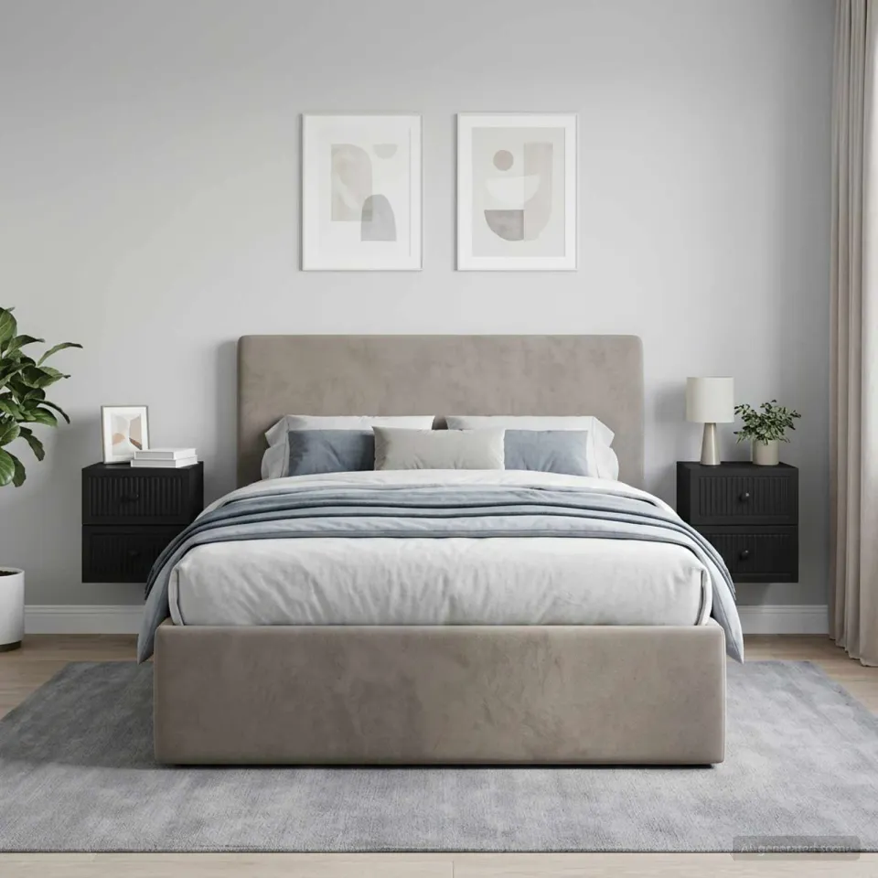vidaXL Wandbeugel Bedkast 2 st Zwart 33 x 34,5 x 40 cm Bewerkt hout, foto 4
