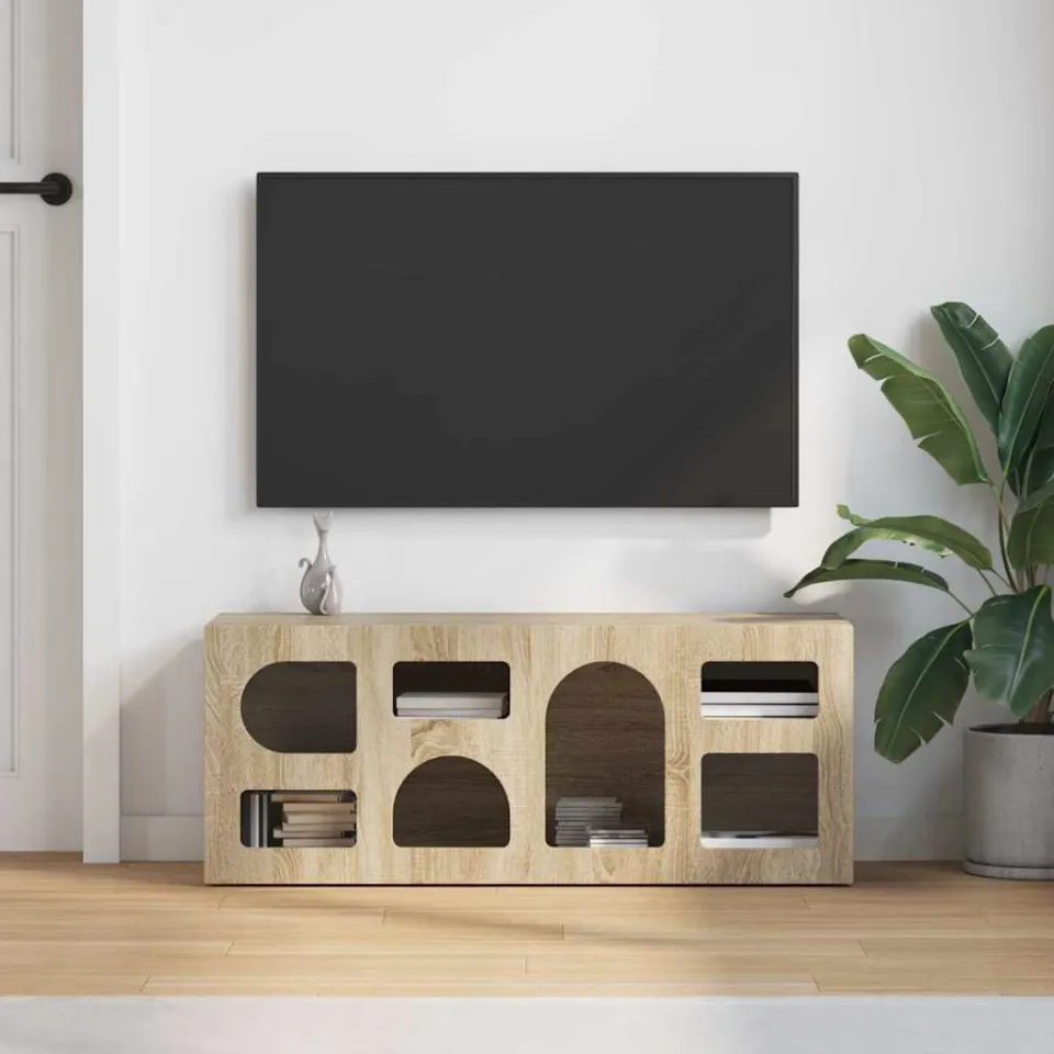 vidaXL TV-kast ELST 100 x 35 x 40 cm Sonoma Eiken Bewerkt hout, foto 3