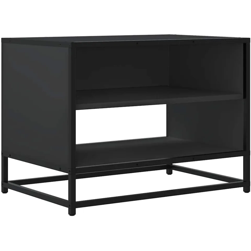 vidaXL Tv-meubel 61x40x46 cm bewerkt hout en metaal zwart