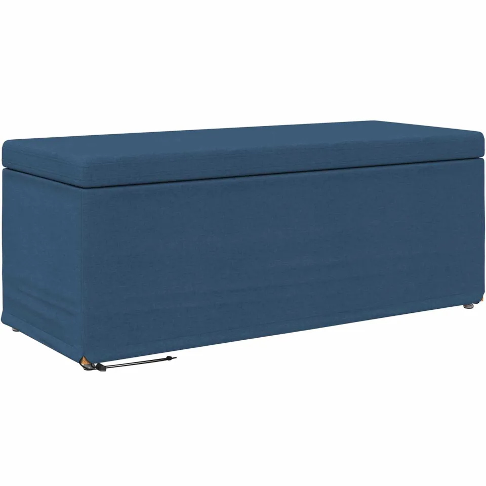 vidaXL Kruk Blauw 101 x 41 x 40 cm Stof en Geëngineerd Hout, foto 4