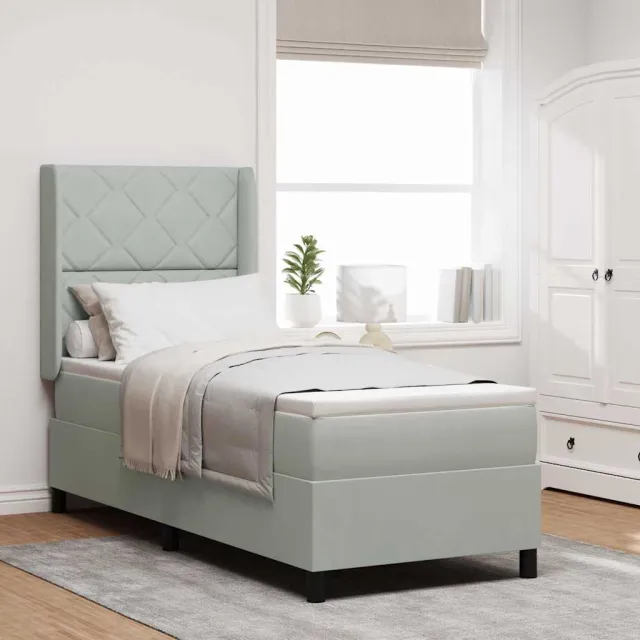 vidaXL Boxspringbed met hoofdeinde Lichtgrijs 80 x 200 cm Fluweel