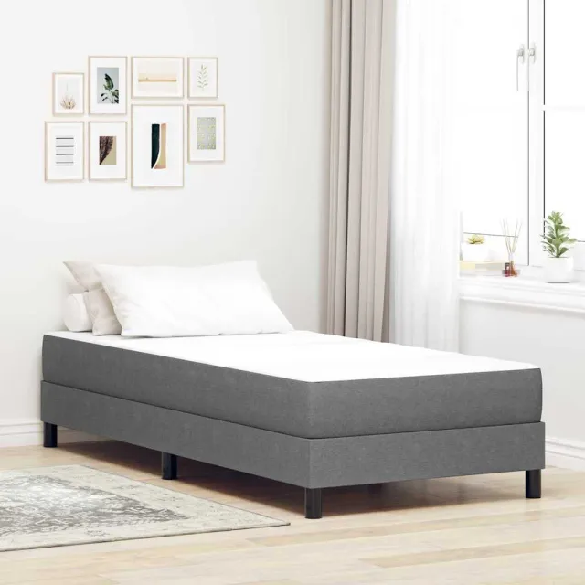 vidaXL Bedmatras met matras Lichtgrijs 90 x 200 cm Stof