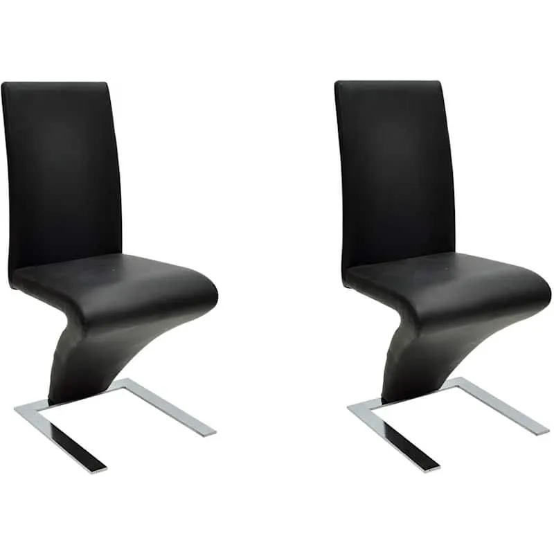 vidaXL Eetkamerstoelen 2 st kunstleer zwart, foto 3