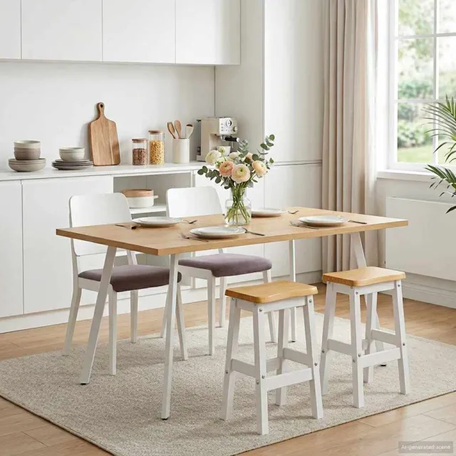 vidaXL Hoge Barkruk EKAI 2 st Wit 40 x 29 x 63 cm Massief grenenhout