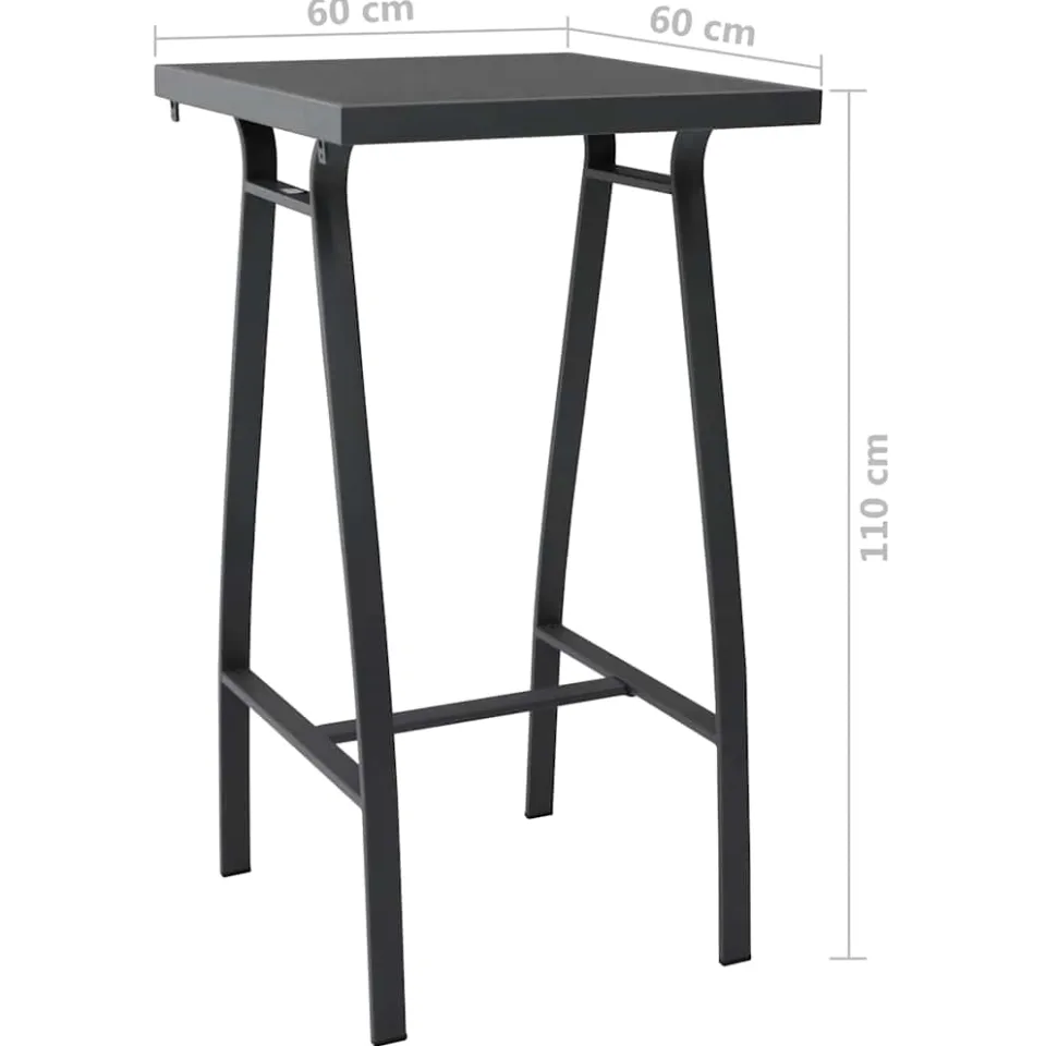 vidaXL 5-delige Tuinbarset zwart, foto 4