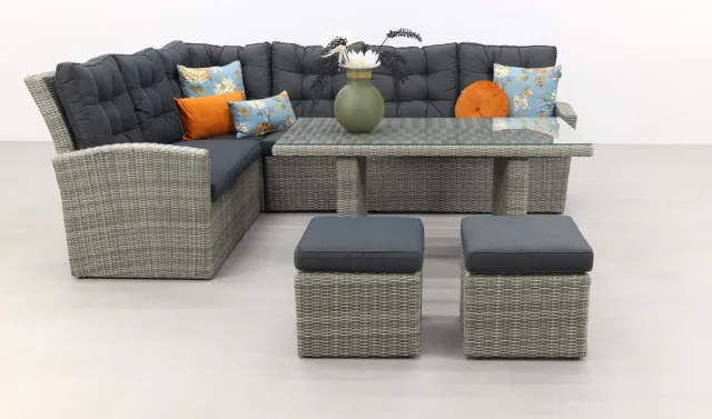 Van der Garde Tuinmeubelen Lounge/diningset San Marino - Paloma grijs