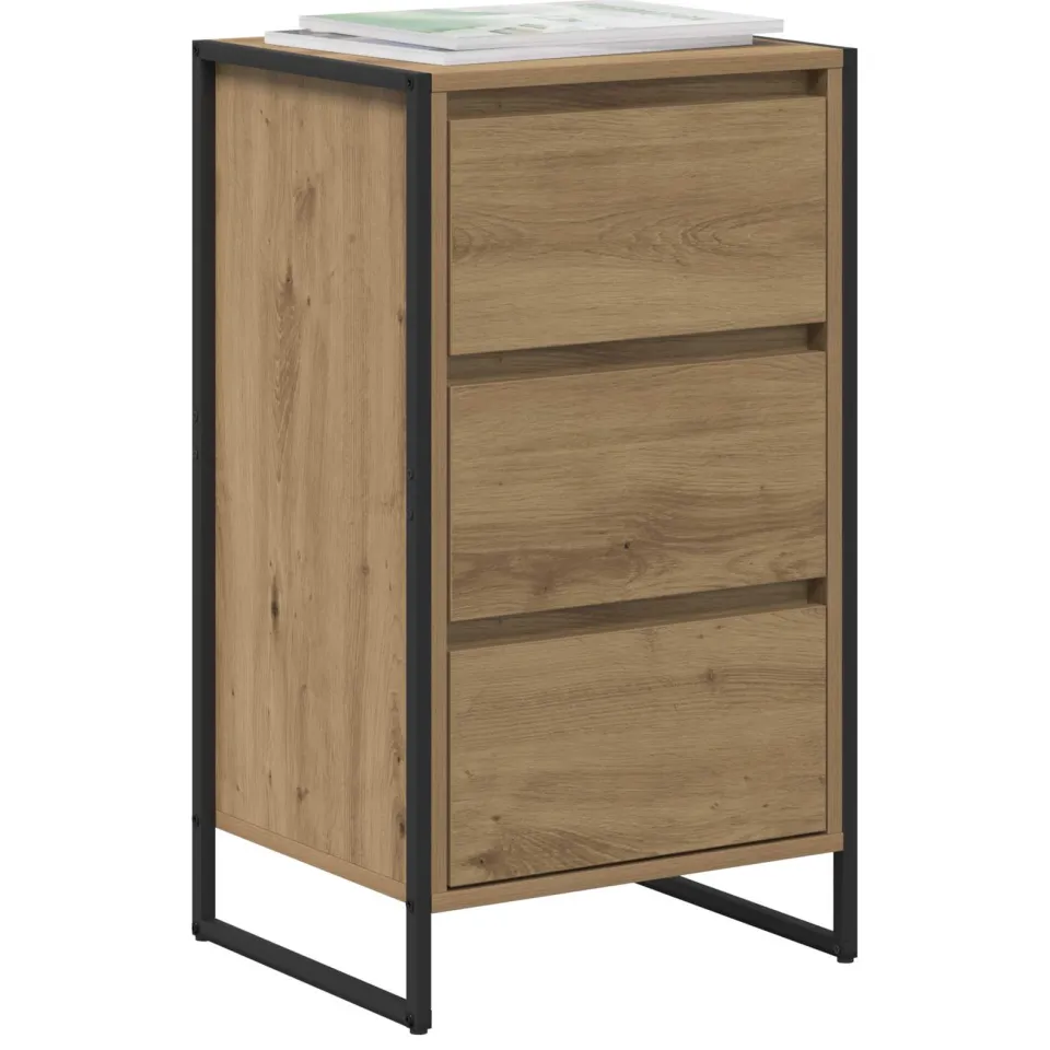 vidaXL Dressoir Artisanaal eiken 43 x 36 x 75,5 cm Bewerkt hout Bruin