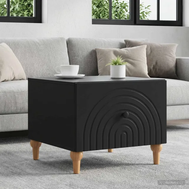 vidaXL Salontafel met lade Zwart 49 x 50 x 40 cm Bewerkt hout, foto 2