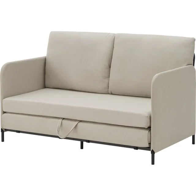 en.casa Slaapbank 2-zitsbank 78x125x67 cm beige