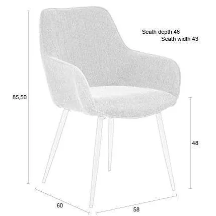 Housecraft Living eetkamerstoel Maud taupe, foto 4