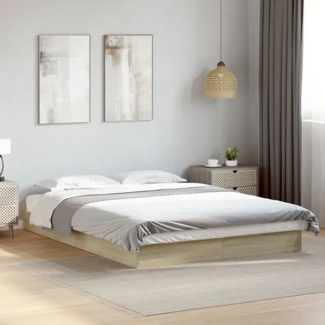 vidaXL Bedframe zonder matras hout sonoma eikenkleurig 140x200 cm