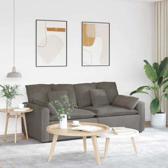 vidaXL Modulaire bank met kussens lichtgrijs