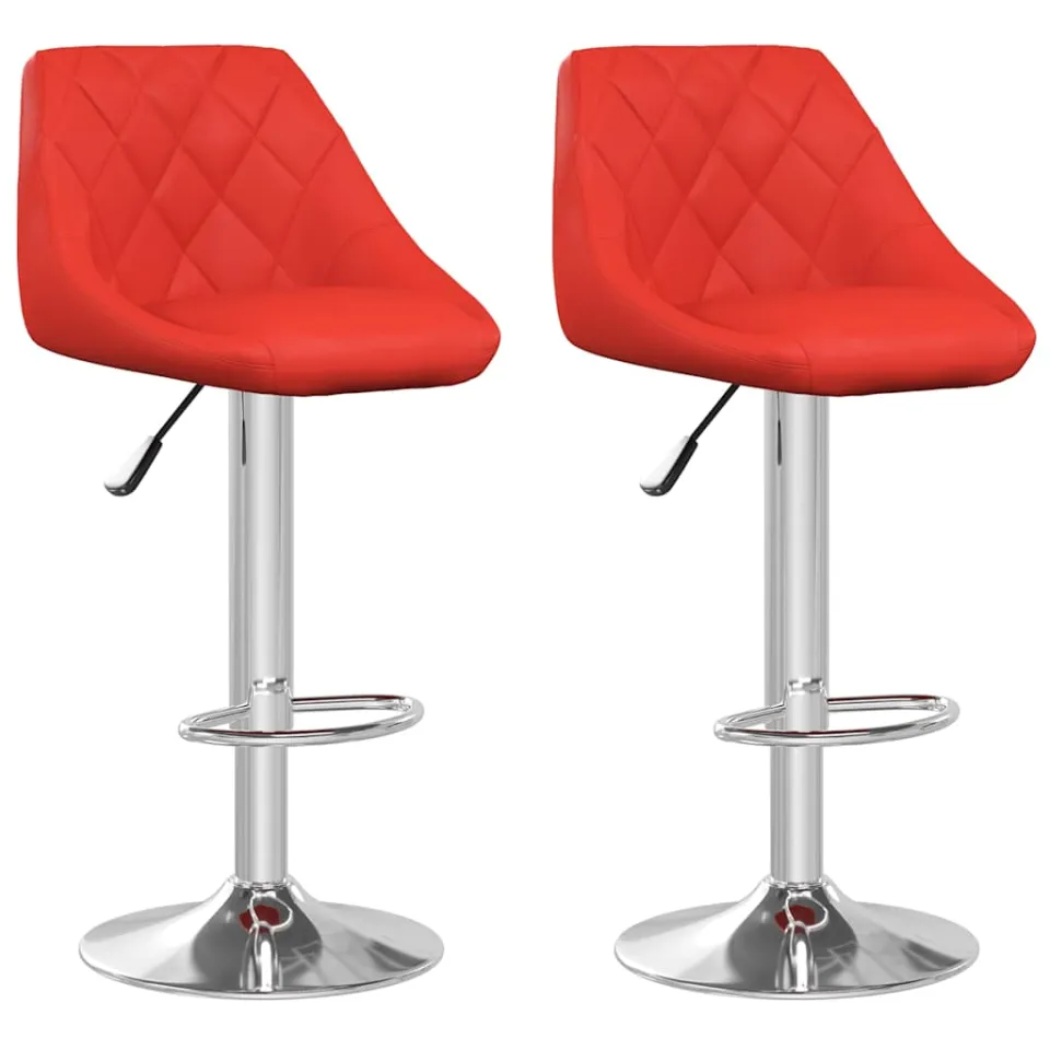 vidaXL Barstoelen 2 st kunstleer rood, foto 3