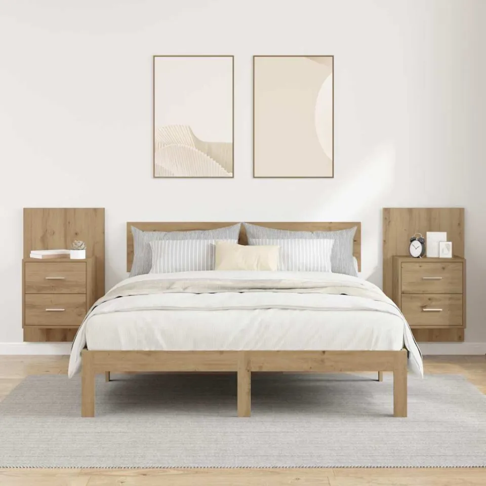 vidaXL Wandkastje 2 st Artisan Eiken 48,5 x 32,5 x 80 cm Bewerkt hout, foto 4