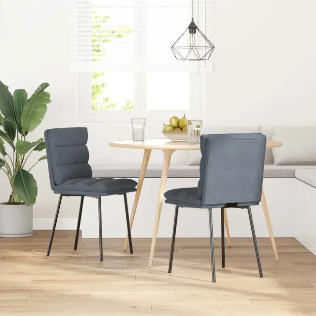 vidaXL Eetkamerstoelen 2 st fluweel donkergrijs, foto 2