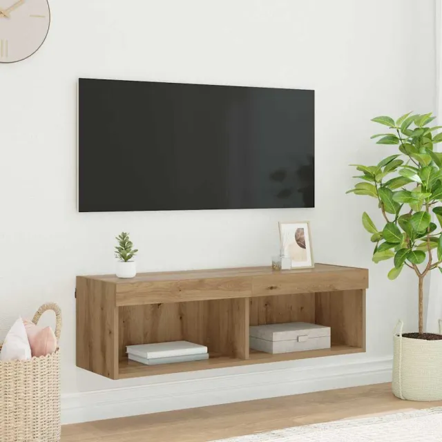 vidaXL TV-wandkast 100 x 30 x 30 cm Artisan Eiken Bewerkt hout Bruin