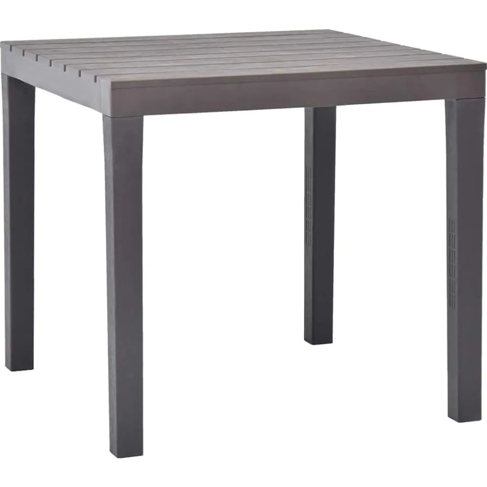 vidaXL Tuintafel met 2 banken kunststof bruin, foto 4