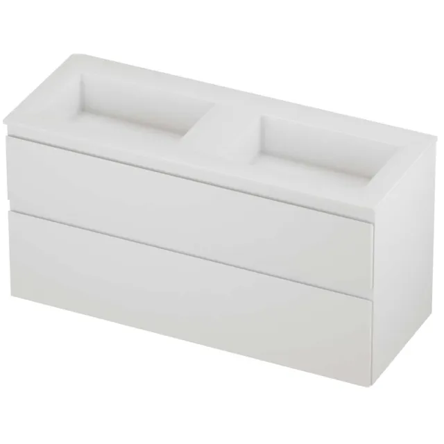 Proline Aristo Badmeubelset Polystone Elegant 120x46x62 cm Glans Wit Mat Wit