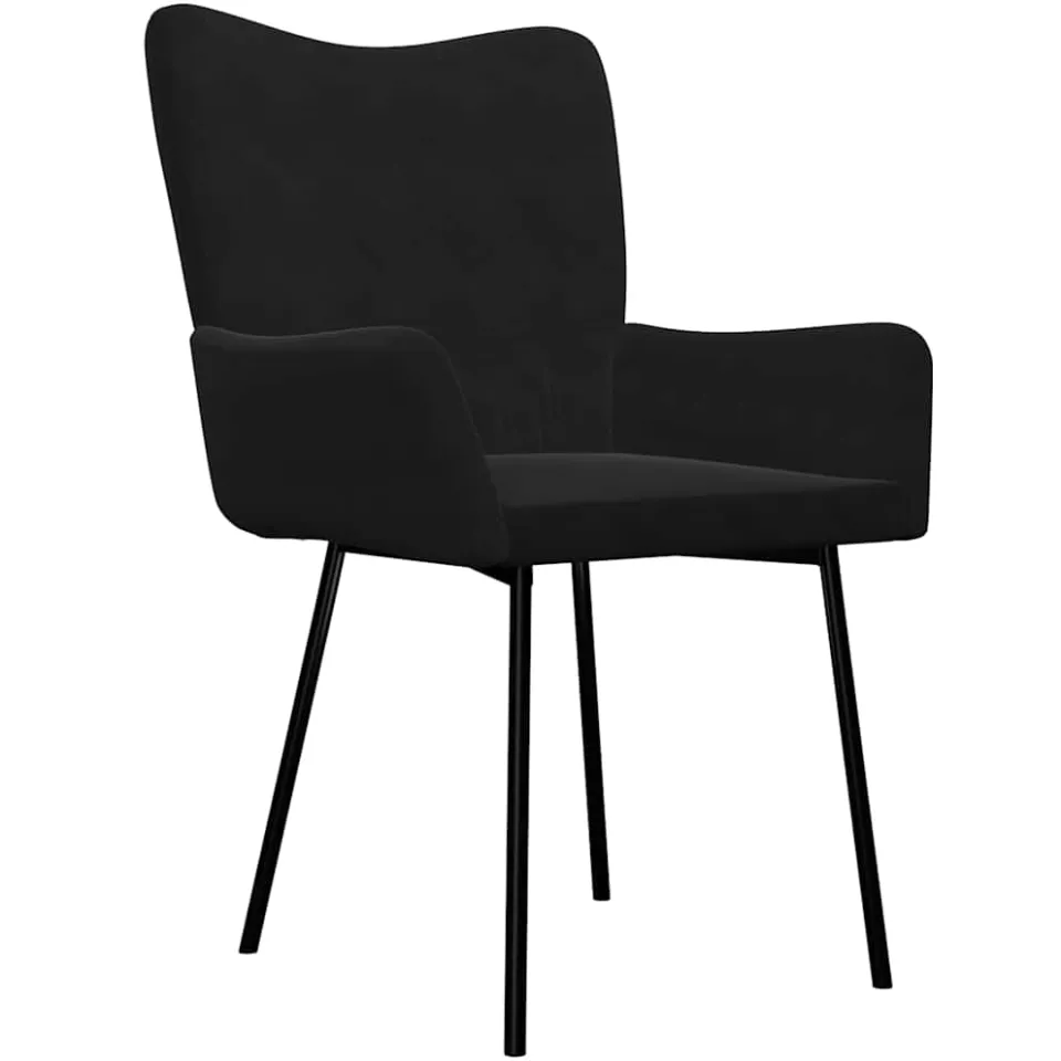 vidaXL Eetkamerstoelen 2 st fluweel zwart