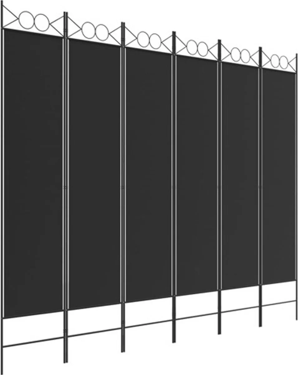 vidaXL Kamerscherm met 6 panelen 240x200 cm stof zwart, foto 3