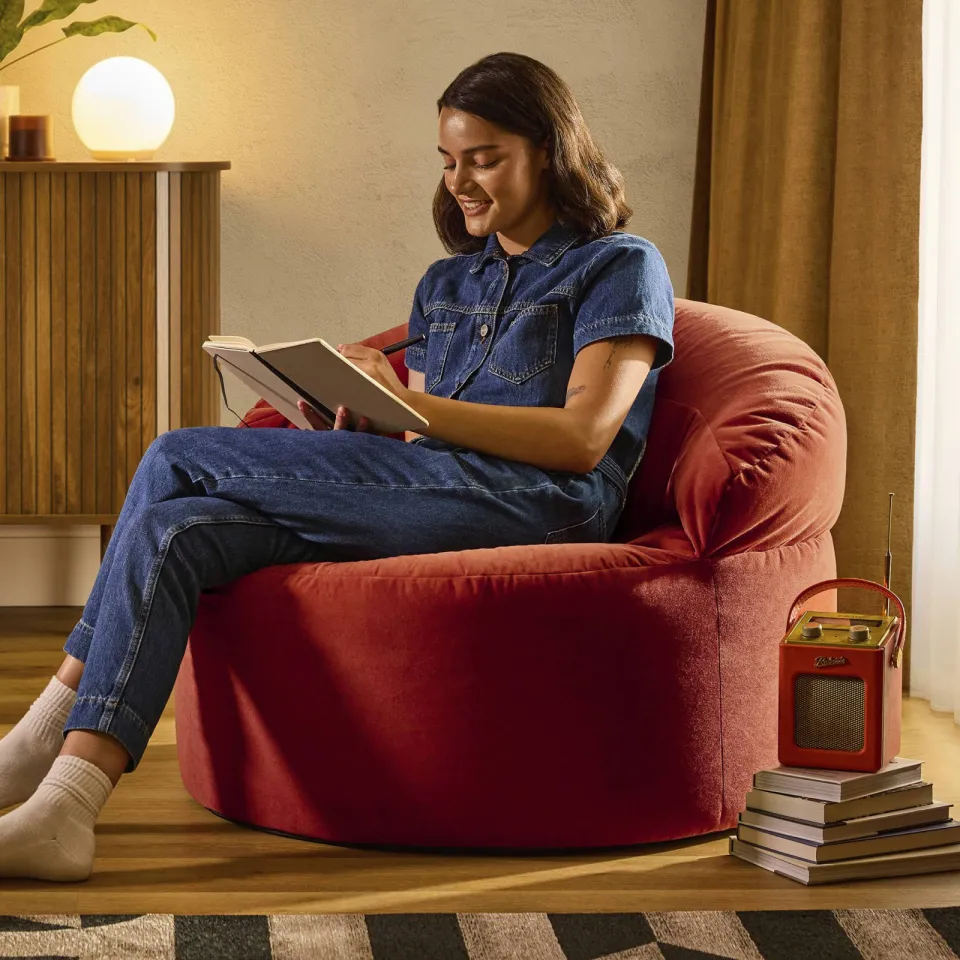icon - Orb Zitzak Fauteuil - Fluweel - Terracotta, foto 5