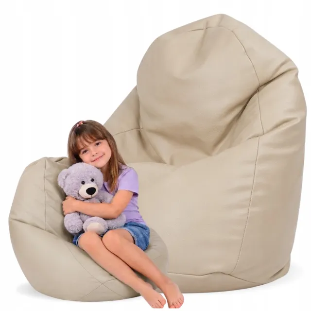 Cronen Beanbag XL Kind - Beige Eco-Leer - Comfort & Stijl