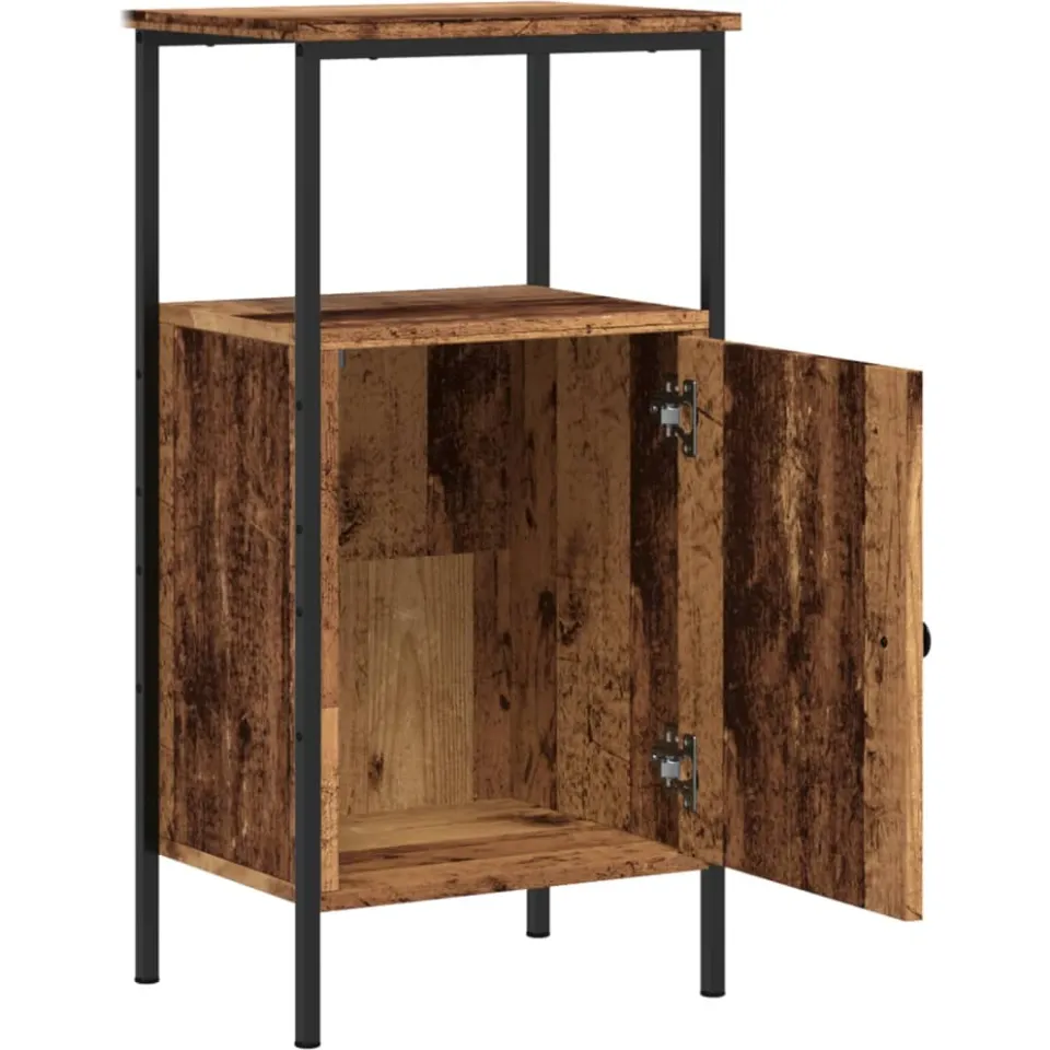 vidaXL Nachtkastje 41x31x80 cm bewerkt hout oud houtkleurig bruin, foto 4