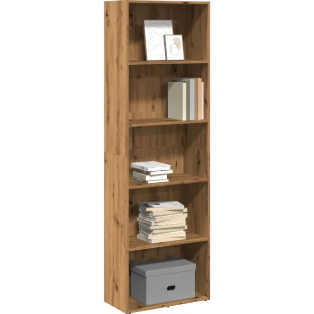vidaXL Boekenkast 60x30x189 cm bewerkt hout artisanaal eikenkleurig Bruin