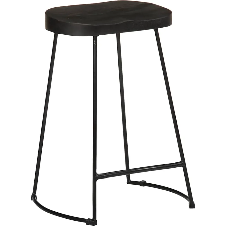 vidaXL Barkrukken 2 st zwart 45x40x62 cm massief mangohout, foto 3