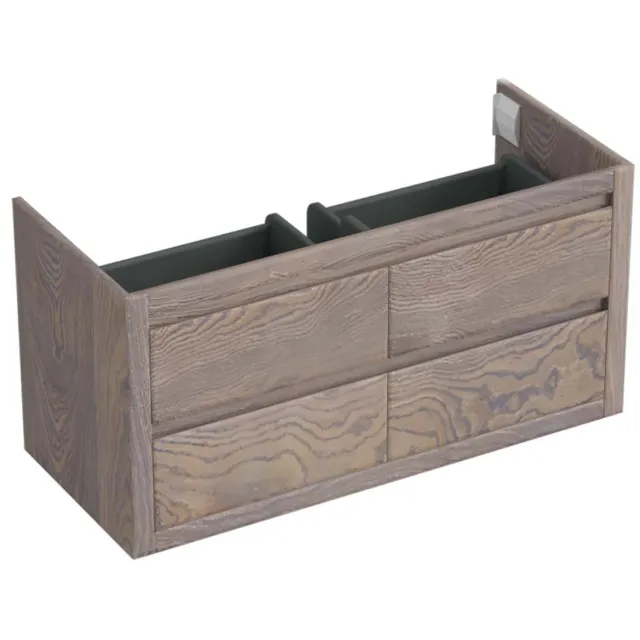 Forzalaqua Onderkast Forzalaqua Gela 120x51x60 Cm 4 Softclose Lades Eiken Silver Grey Bruin