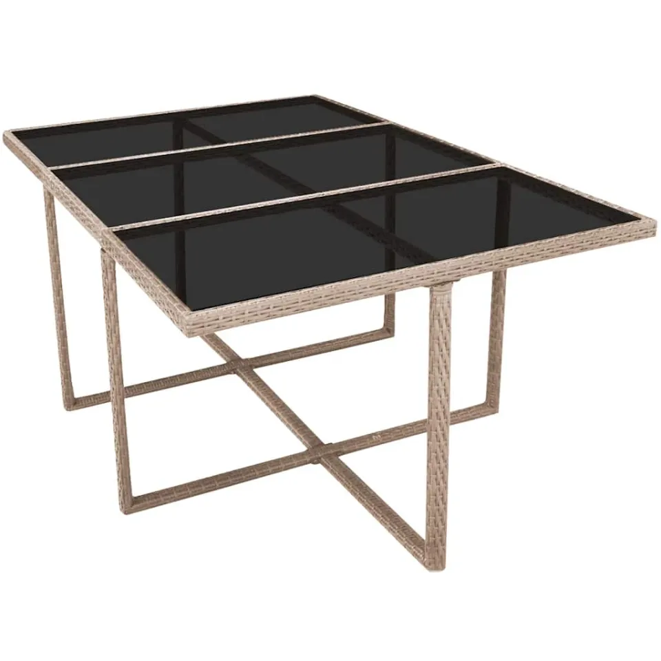 vidaXL 11-delige Tuinset met kussens poly rattan beige, foto 3