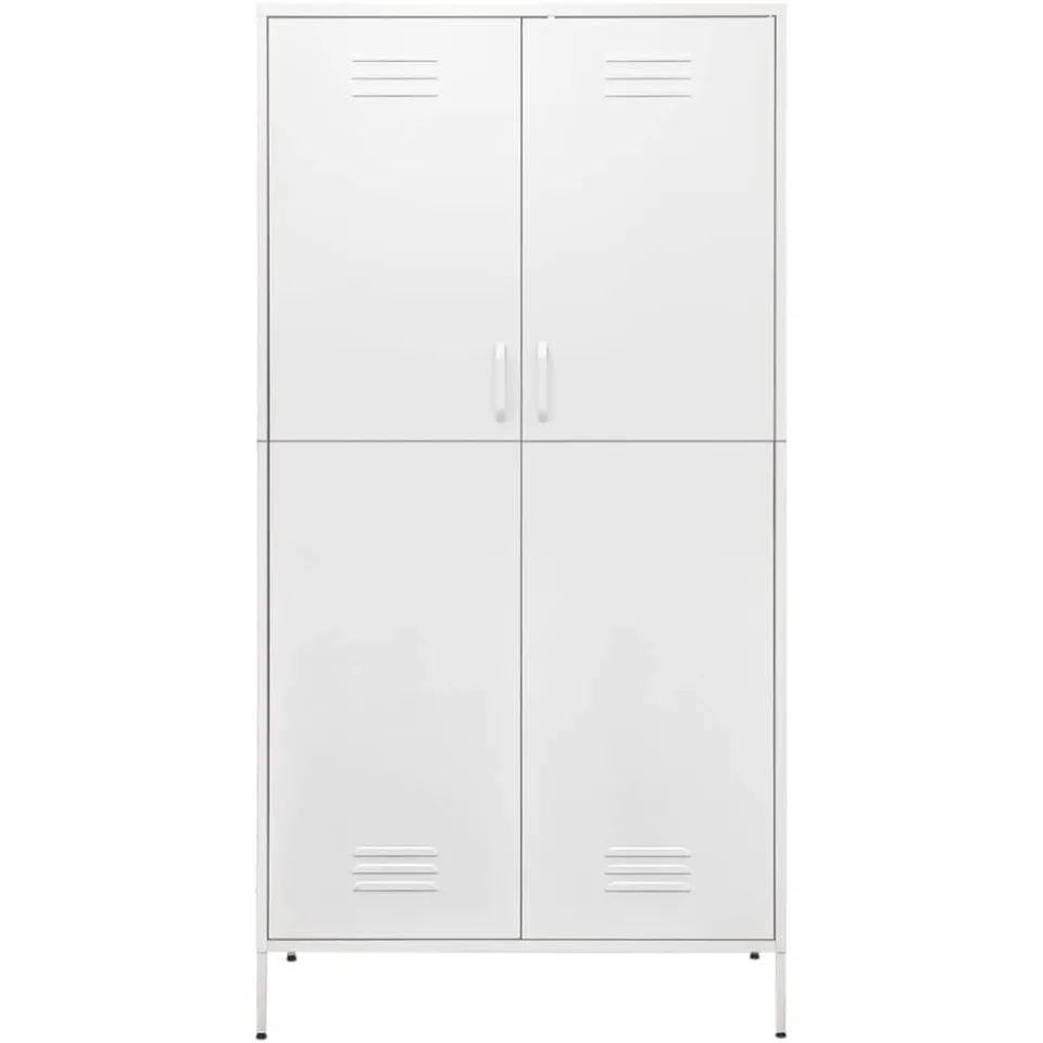 vidaXL Kledingkast 90x50x180 cm staal wit
