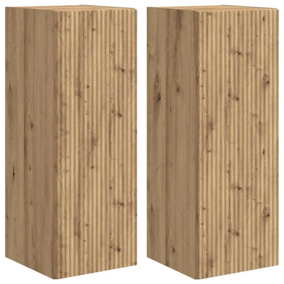 vidaXL TV Wandkast 2 st Ambachtelijk eiken Bewerkt hout, foto 3