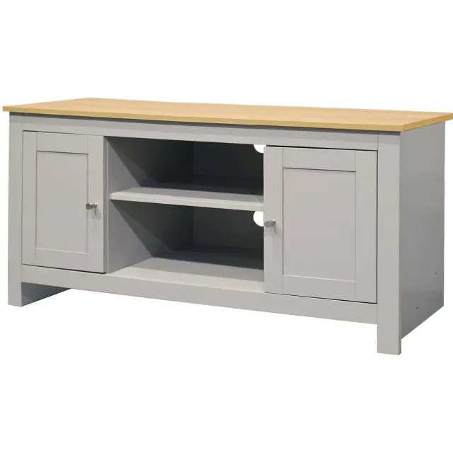 Notio Living Emerald|TV-meubel met 2 deuren in eikenlook en grijs Grey