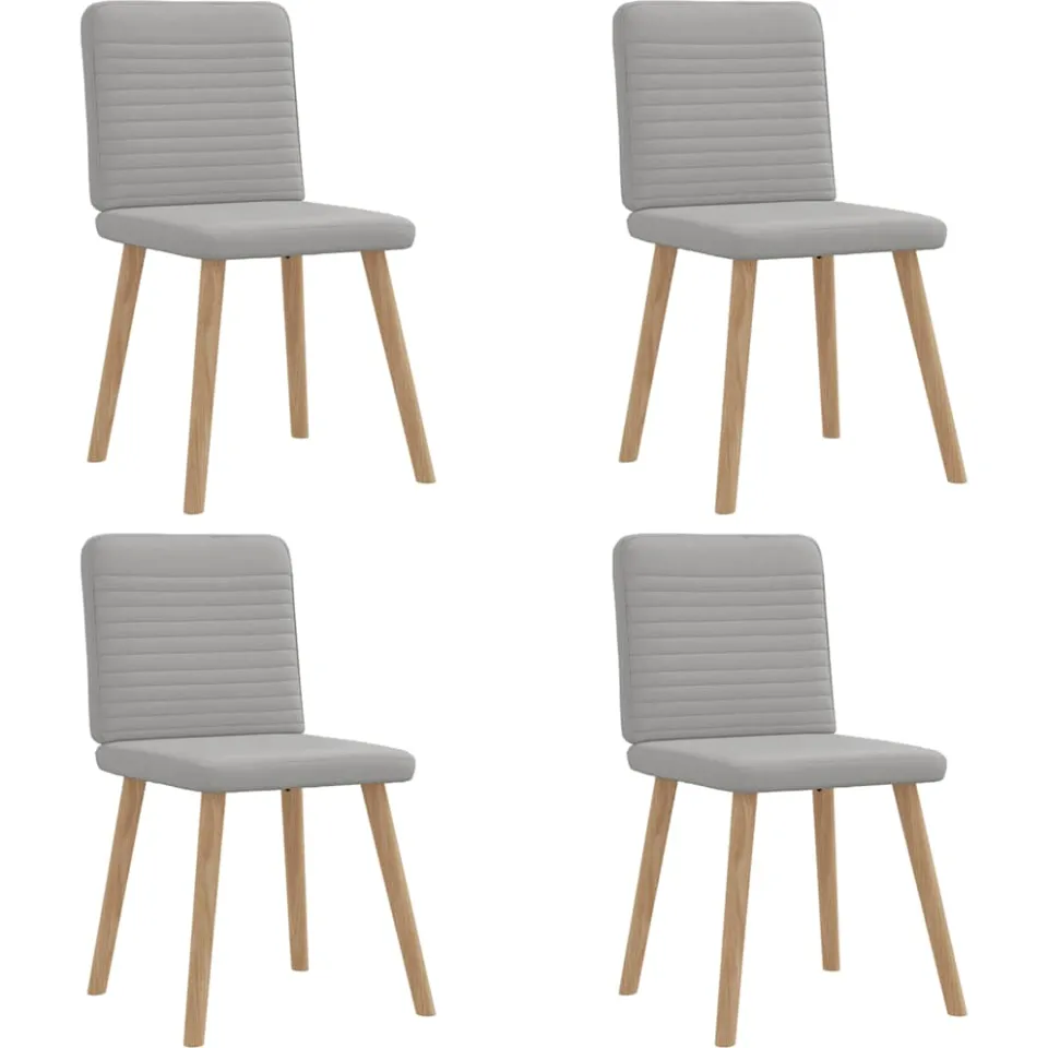 vidaXL Eetkamerstoelen 4 st stof wolk grijs, foto 3