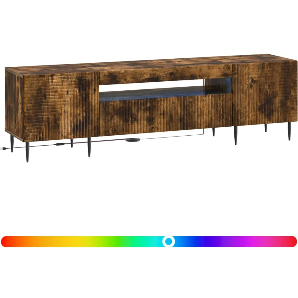 vidaXL LED tv-meubel HAARLEM 153 x 35 x 43 cm Gerookt eiken Bruin