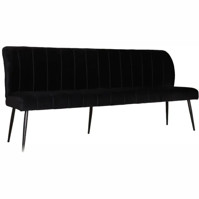 Lizzely Garden & Living Eetkamerbank 200cm Sally velvet zwart eetbank