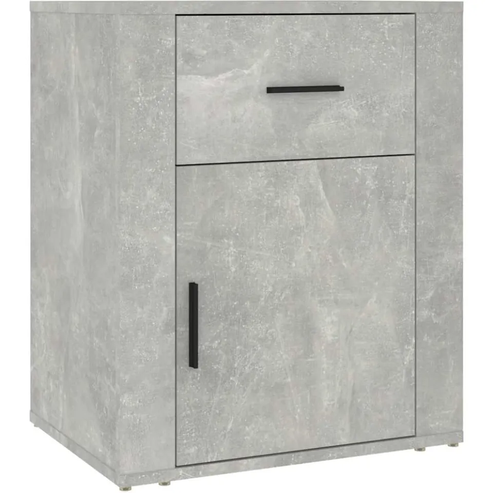 vidaXL Nachtkastje 50x36x60 cm bewerkt hout betongrijs