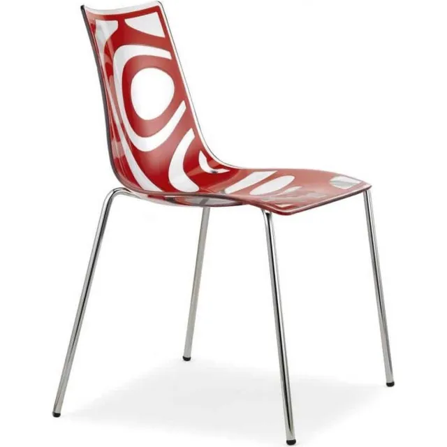 ABC Kantoormeubelen Kantinestoelen Design Luisa Battaglia Doorschijnend rood