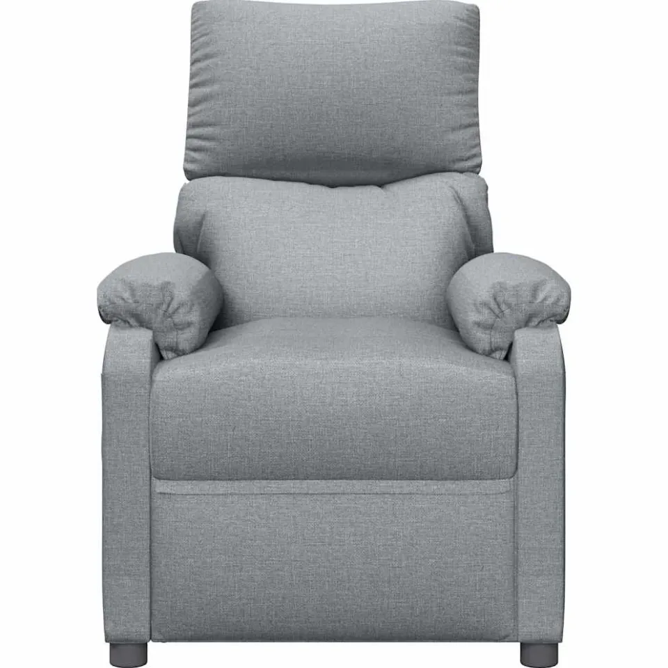 vidaXL Massagestoel stof lichtgrijs grijs, foto 3