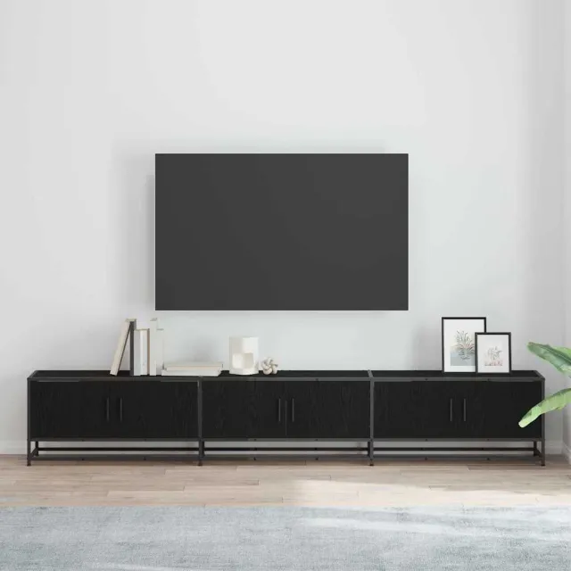 vidaXL TV Eenheden 240 x 35 x 41 cm Zwart Eiken, foto 2