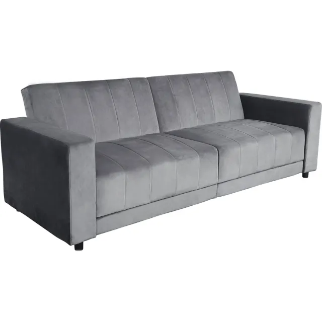 Notio Living Allie-II-Sofabed - 3-Zits - Antraciet Fluweel Grijs
