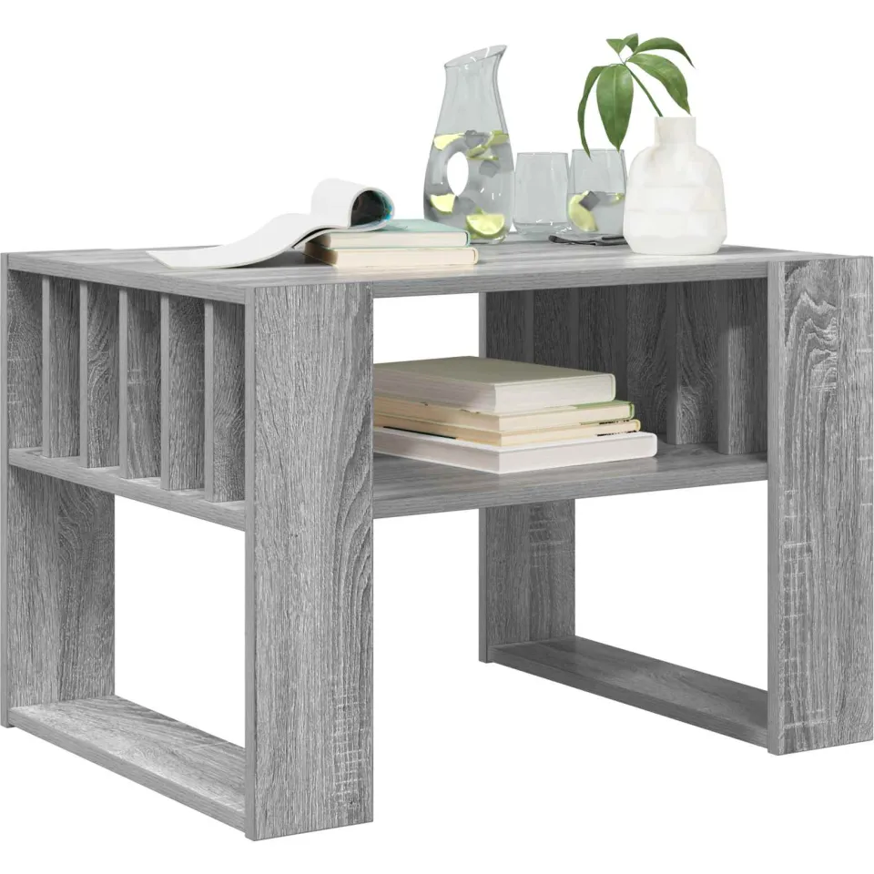 vidaXL Salontafel Grijs Sonoma 66 x 49,5 x 45 cm Bewerkt hout