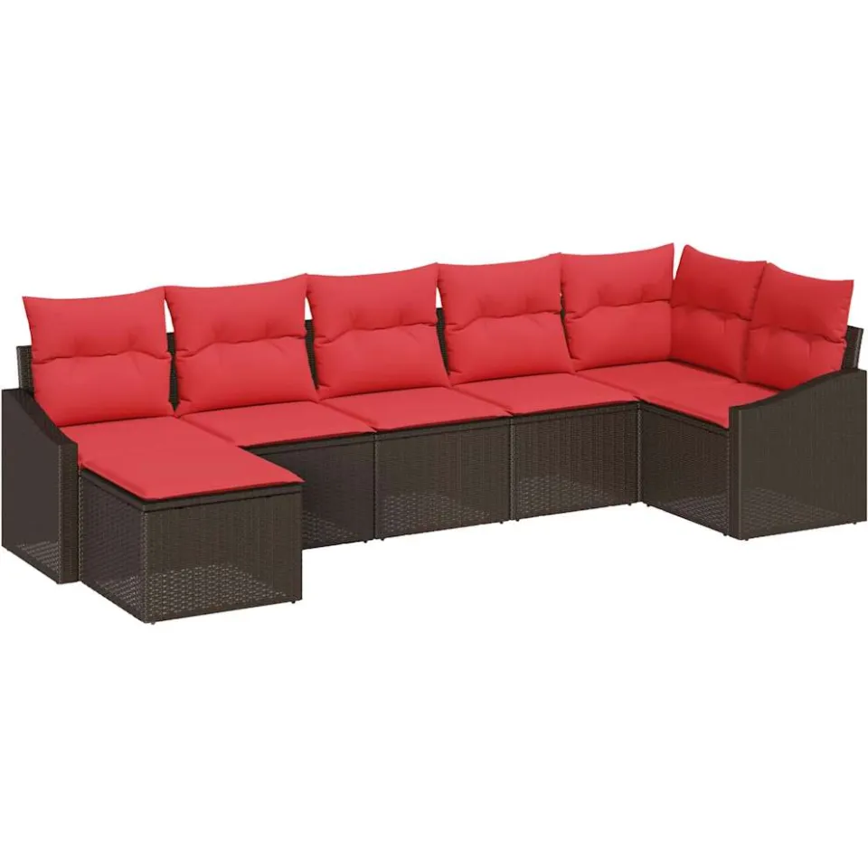 vidaXL Bankstel 7 st Bruin poly rattan, foto 4