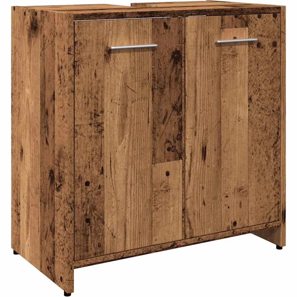 vidaXL Wastafelkast 60x33x60 cm bewerkt hout oud houtkleurig bruin, foto 3