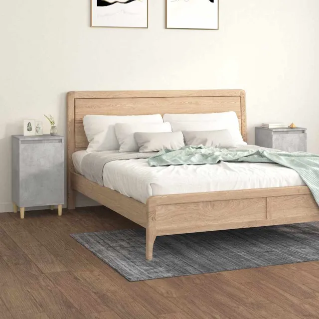 vidaXL Nachtkastjes 2 st 40x35x70 cm bewerkt hout grijs sonoma eiken, foto 2