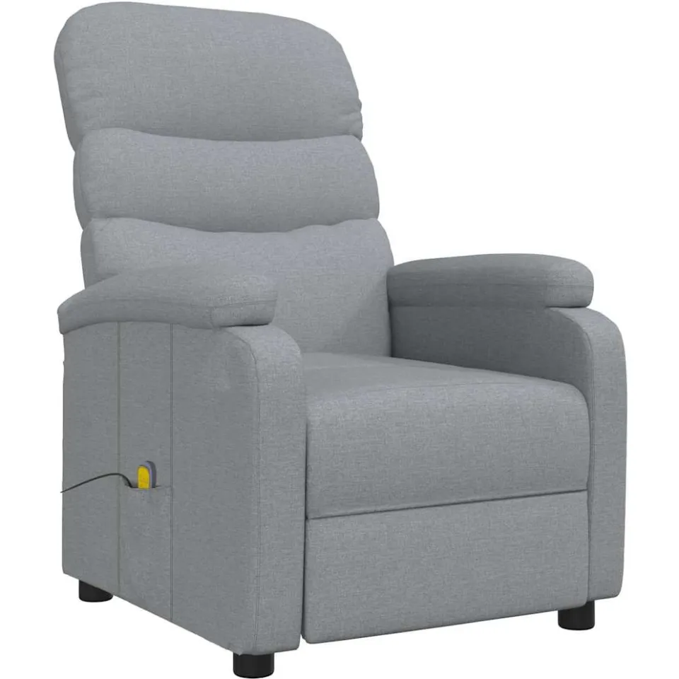 vidaXL Massagestoel stof lichtgrijs grijs, foto 3