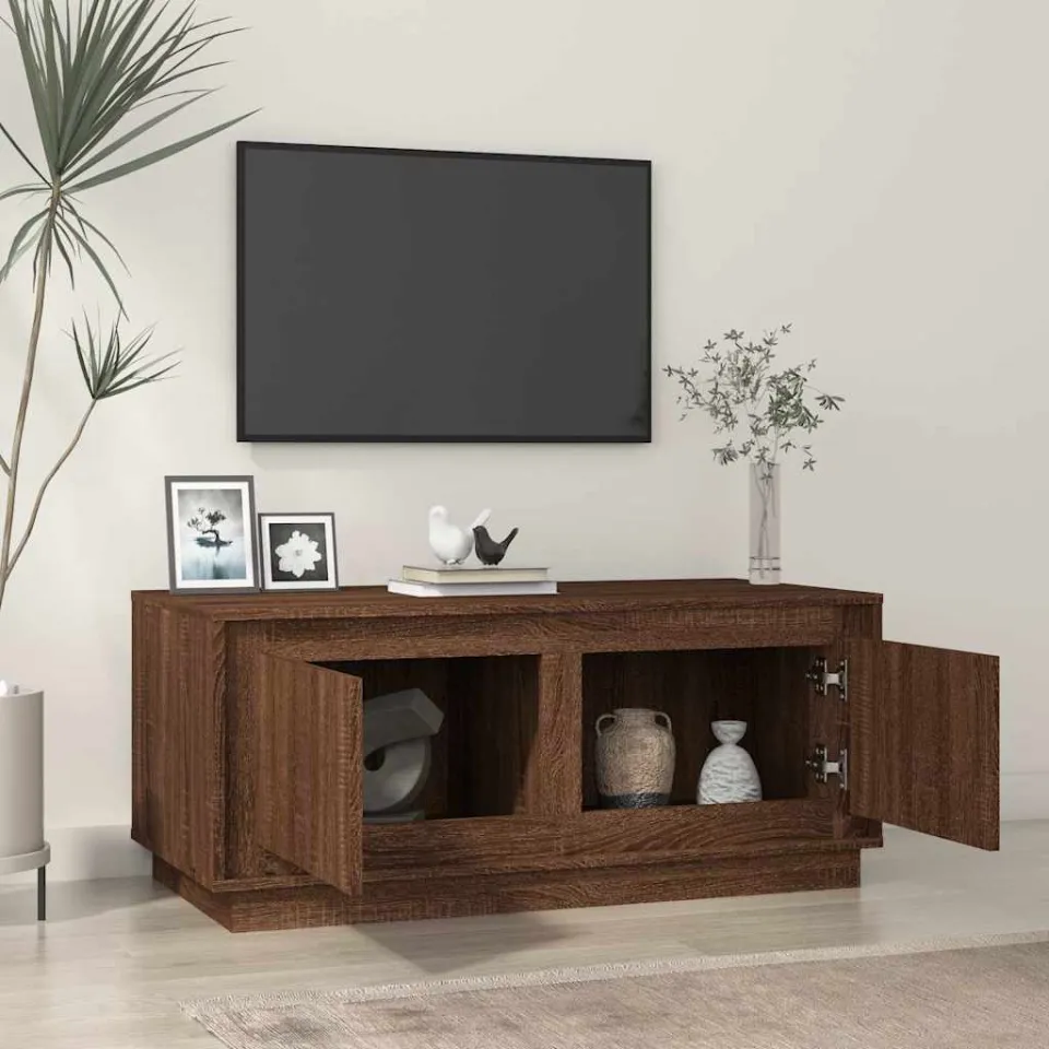 vidaXL Salontafel 102x50x44 cm bewerkt hout bruin eikenkleur, foto 3